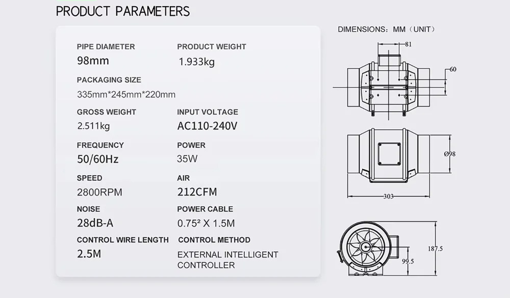 4 Inch Smart Inline Duct Fan w - Carbon Filter Inline ulasan dan harga