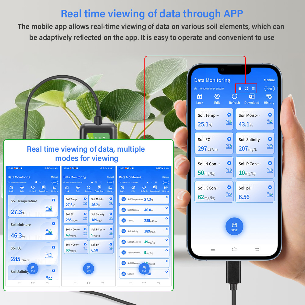 Soil Sensor 8 in 1 for Agricul - Ph Up Down Solution ulasan dan harga