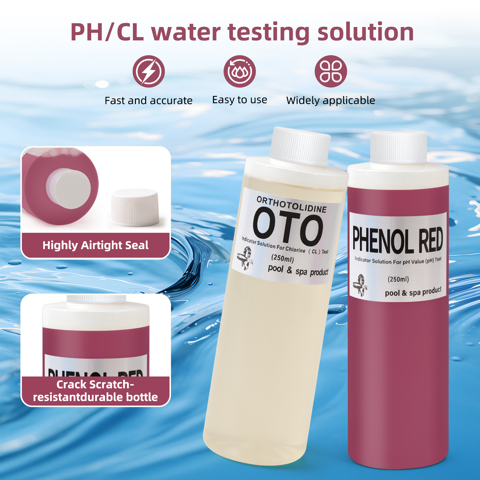 250ml Pool Water Test Kit PH I - Ph Up Down Solution ulasan dan harga
