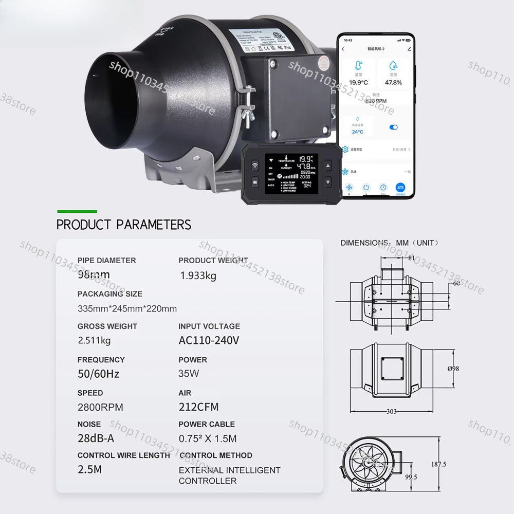4 Inch Smart Inline Duct Fan w - Carbon Filter Inline ulasan dan harga