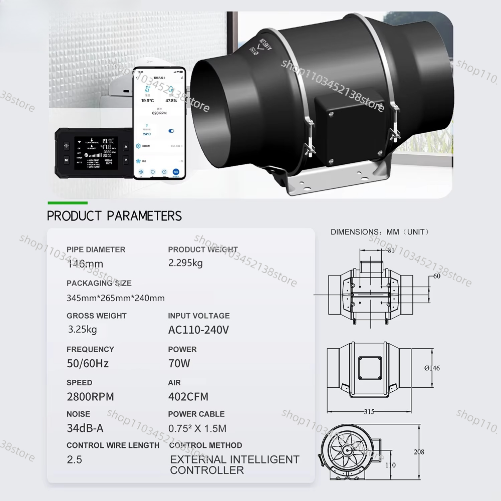 4 Inch Smart Inline Duct Fan w - Carbon Filter Inline ulasan dan harga