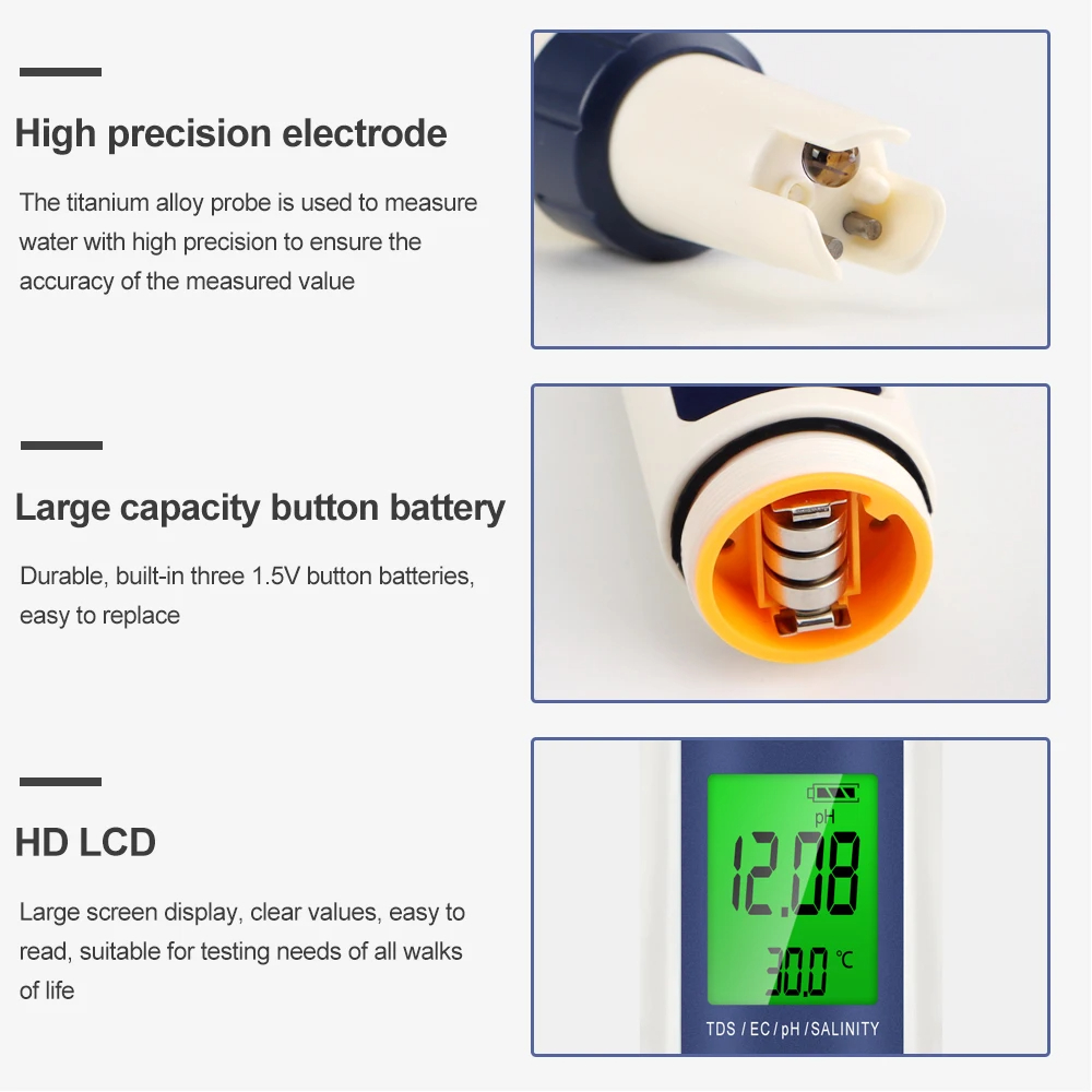 5 In 1 Digital PH Meter TDS EC - Ph Up Down Solution ulasan dan harga